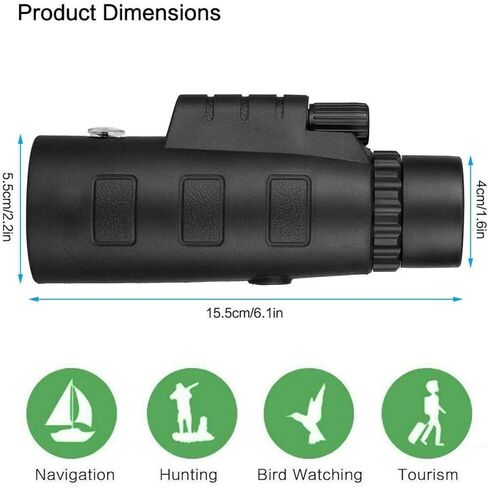 Monoculars Telescope High Power 40x60 Monocular Telescope for Adults Kids, BAK4 Prism+ Monocular Telescope with Phone Adapter & Tripod, Monocular for Wildlife Binoculars in Saudi Arabia