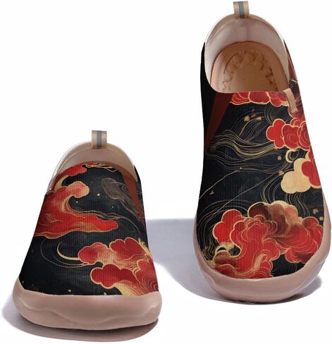 Onehorse Footwear for Womens Comfortable Loafers Painted Travel Shoes Casual Breathable Slip-Ons in Kuwait
