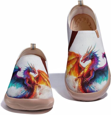 Onehorse Footwear for Womens Comfortable Loafers Painted Travel Shoes Casual Breathable Slip-Ons in Kuwait