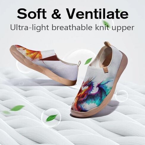Onehorse Footwear for Womens Comfortable Loafers Painted Travel Shoes Casual Breathable Slip-Ons in Kuwait