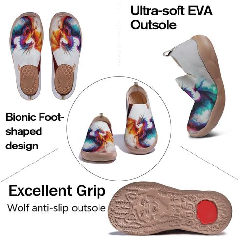 Onehorse Footwear for Womens Comfortable Loafers Painted Travel Shoes Casual Breathable Slip-Ons in Kuwait
