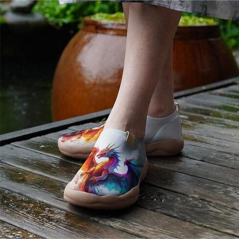 Onehorse Footwear for Womens Comfortable Loafers Painted Travel Shoes Casual Breathable Slip-Ons in Kuwait