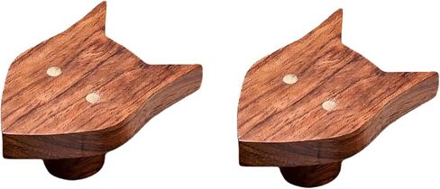 Drawer Pulls， Wood Pull Handles ，Wood Pull Handles 2Pcs Animal Log Hook Wardrobe Cabinet Handle Children's Room Door Knob Black Walnut Tyrannosaurus Rex(Black Walnut,Dog) in Saudi Arabia