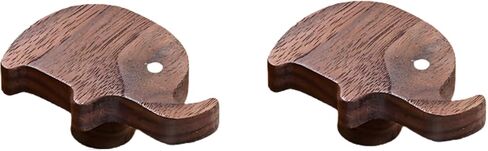 Drawer Pulls， Wood Pull Handles ，Wood Pull Handles 2Pcs Animal Log Hook Wardrobe Cabinet Handle Children's Room Door Knob Black Walnut Tyrannosaurus Rex(Black Walnut,Dog) in Saudi Arabia