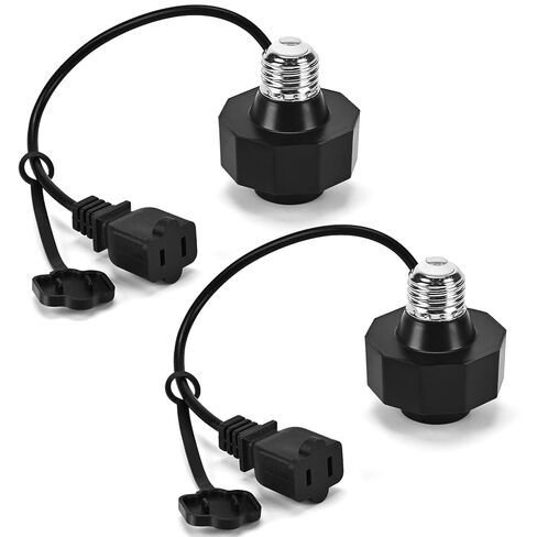 يشمل مقبس E26 إلى محول طاقة مخرج AC ، ومقبس الضوء المكون من 2 شريحة للمصابيح الذكية والكاميرات في الهواء الطلق سلك التمديد مثاليًا لأنظمة الأمان وشرائط LED (بحد أقصى 300W) in Kuwait