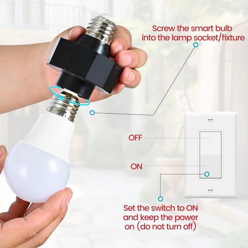 يشمل مقبس E26 إلى محول طاقة مخرج AC ، ومقبس الضوء المكون من 2 شريحة للمصابيح الذكية والكاميرات في الهواء الطلق سلك التمديد مثاليًا لأنظمة الأمان وشرائط LED (بحد أقصى 300W) in Kuwait