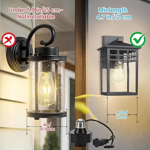 يشمل مقبس E26 إلى محول طاقة مخرج AC ، ومقبس الضوء المكون من 2 شريحة للمصابيح الذكية والكاميرات في الهواء الطلق سلك التمديد مثاليًا لأنظمة الأمان وشرائط LED (بحد أقصى 300W) in Kuwait