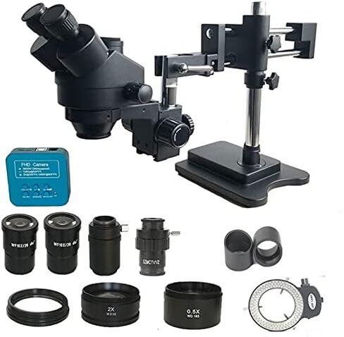3.5X-90X Double Boom Zoom Simul Focal trinocular Stereo Microscope 38MP HDMI USB SMD microscopio Camera Phone PCB Repair Tools (Color : 3.5X 180X BK 38MP) (3.5X 90x Bk 38mp) in Saudi Arabia