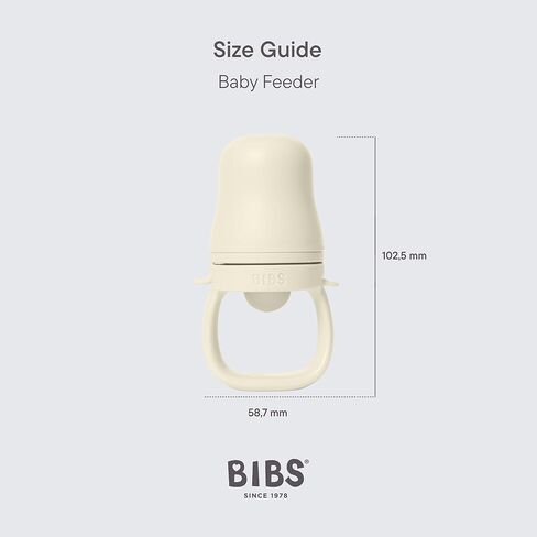 BIBS Baby Feeder with 2 Silicone Nipples, Compatible with Freezer Tray, Easy-Grip, BPA-Free - Ideal for Teething & Self-Feeding, 4+ Months - Ivory in Saudi Arabia