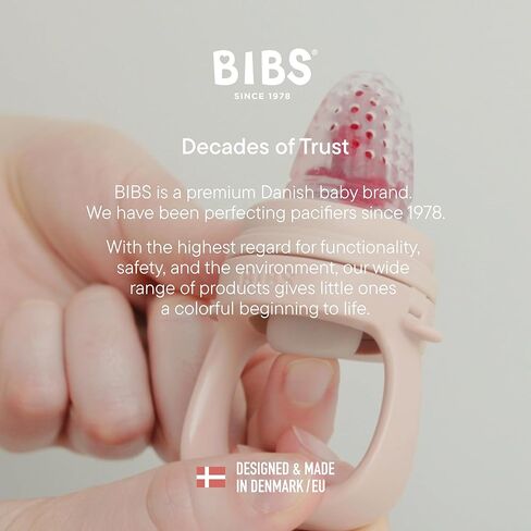 BIBS Baby Feeder with 2 Silicone Nipples, Compatible with Freezer Tray, Easy-Grip, BPA-Free - Ideal for Teething & Self-Feeding, 4+ Months - Ivory in Saudi Arabia
