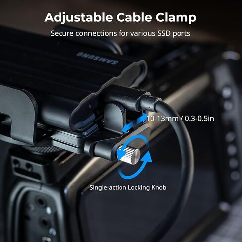 SMALLRIG Universal SSD Holder with Cold Shoe Cable Clamp, 40-60mm Wide Clamping, SSD Mount Bracket for MagSafe, for Samsung T5 T7 SSD, for SanDisk SSD, Compatible with iPhone and Camera Cage - 5196 in Saudi Arabia