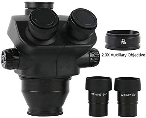 Microscope 7X-50X Stereo Microscope Trinocular Microscope Head + WF10X/22mm Eyepiece Rubber Eye-Guards Microscope Accessories (Color : A) (C) in Saudi Arabia