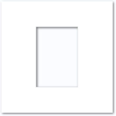 12x12 Matting for 5x7 Photograph or Artwork 4-Ply Bevel Cut Acid Free Matboard for Picture framing (White) in Kuwait