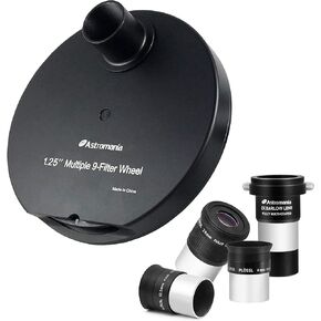 Astromania Telescope Accessory Kit - Bundle with - 1.25" 9-Position Filter Wheel