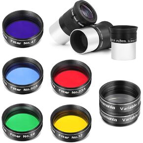 Astromania 1.25 Inch 6.3mm 15mm 26mm Eyepiece Set - Bundle with - 1.25-Inch 6 Pcs Filter Set