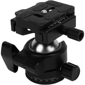 Gugxiom 35mm Low Profile Ball Head, Aluminum Alloy Tripod Head with Quick Release Plate, 360° Panoramic Rotation for DSLR Camcorder (15kg Load Capacity)