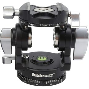 aqxreight Buddiesman VH3IV Aluminium Alloy 360 Degree Rotation Panoramic Head Dual with Scale