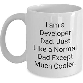 Developer Dad White Coffee Mug - Funny Valentine's Unique Gift for Men