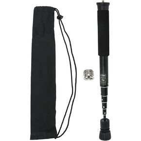 Telescopic Camera Monopod, Aluminum Alloy Lightweight Portable Monopod with 6 Sections, for DSLR Video Camcorder, with Removable Rubber Feet