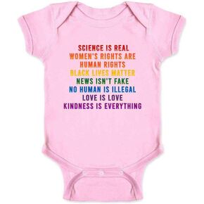 Pop Threads Science Is Real Black Lives Matter Rainbow Facts Infant Baby Boy Girl Bodysuit