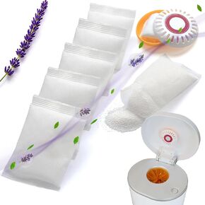 6 Pack Lavender Scent Baking Soda Refills for Puck Baking Soda Cartridge, Diaper Pail Deodorizer Replacement Compatible with Munchkin Step and Pall Diaper Pails