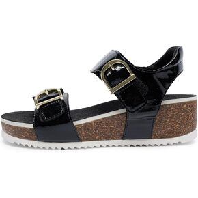 ARA Women's Nova Buckle Sandal, Black Patent Leather - 40M(US)