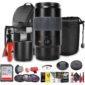 Leica APO-Tele-Elmar-S 180mm f/3.5 Lens (11071) + Sling Backpack + Photography Software + Lens Filter Kit + 64GB Memory Card + Flexible Tripod + Cleaning Kit + Lens Pouch + Hand Strap + More