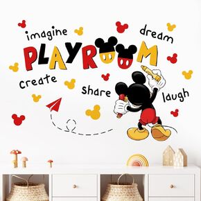 Playroom Wall Decals Stickers, Inspirational Quote Imagine Dream Creative Share Laugh Nursery Decorations Bedroom Art, Neutral Toddler Boy Girl Kids Room Classroom Decor
