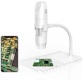 Digital Microscope Wireless Pocket Handheld USB Microscope, Mini Handheld Digital Microscope, Wireless wifi Digital Microscope (White),White