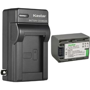 بطارية KASTAR 1 NP-FP70 / FP71 7.4V 2400MAH واستبدال شاحن الجدار AC لـ Sony DCR-HC44 ، DCR-HC46 ، DCR-HC65 ، DCR-HC85 ، Sony NP-FP50 NP-FP70 NP-FP90 Battery