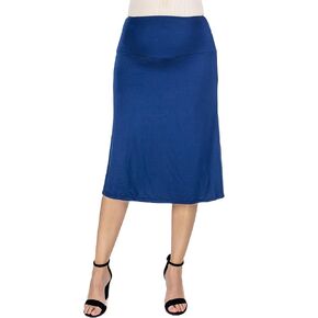 24seven Comfort Apparel A Line Elastic Waist Knee Length Maternity Skirt