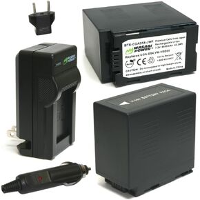 Wasabi Power Battery (2-Pack) and Charger for Panasonic CGA-D54, VW-VBD29, VW-VBD55