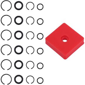6 Sets 3/8" & 6 Sets 1/2" Impact Retaining Clip Friction Rings with O-Ring, with Retainer Ring and Anvil Installation Tool for Electric & Pneumatic Impact Wrench(Black)