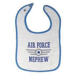 Toddler & Baby Bibs Burp Cloths Air Force Air Force Nephew Aunt Uncle Cotton Baby Items for Baby Girl & Boy White Blue Design Only