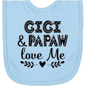 inktastic Gigi and Papaw Love Me Newborn Bib