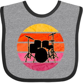 inktastic Drummer Musician Retro Vintage Baby Bib