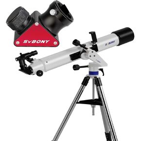 SVBONY SV188P Dielectric Mirror Star Diagonal Bundle with SV520 Telescope for Adults High Powered, 90mm Aperture 800mm Focal Length Refractor with AZ Mount, 25mm Eyepiece, Telescope Kit for Beginners