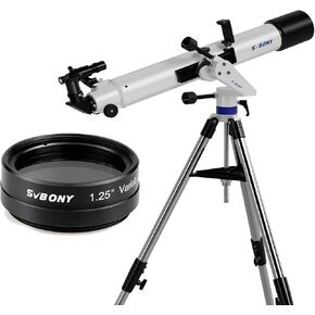 1.25'' Variable Polarizing Filter Bundle with SV520 Telescope for Adults High Powered, 90mm Aperture 800mm Focal Length Refractor with AZ Mount, 25mm Eyepiece, Barlow Lens, Telescope Kit for Beginners