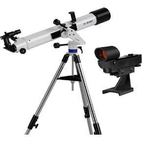 Red Dot Finderscope Bundle with SV520 Telescope for Adults High Powered, 90mm Aperture 800mm Focal Length, Refractor with AZ Mount, K25mm Eyepiece, Barlow Lens, Telescope Kit for Beginners