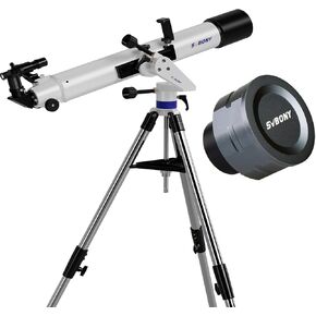 SV105 Telescope Camera Bundle with SV520 Telescope for Adults High Powered, 90mm Aperture 800mm Focal Length Refractor with AZ Mount, K25mm Eyepiece Barlow Lens, Astronomy Telescope Kit for Beginners