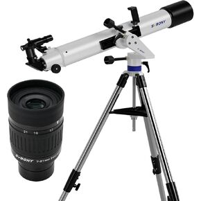 SV135 Zoom Eyepiece, Zoom 7 to 21mm 36°-52° Field of View Bundle with SV520 Telescope for Adults High Powered, 90mm Aperture 800mm Refractor with AZ Mount, Eyepiece, Telescope Kit for Beginners