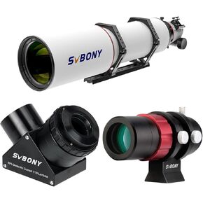 SVBONY SV165 40mm Mini Guide Scope Bundle with SV223 90 Degree Diagonal Mirror and SV550 APO Telescope, 122mm F7 Triplet Apochromatic Refractor
