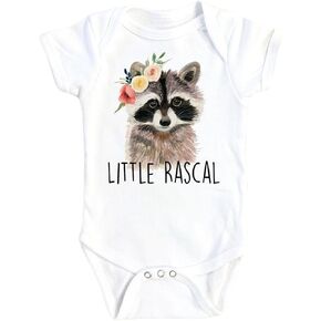 Raccoon Floral - Baby Boy Girl Clothes Infant Bodysuit Funny Cute Newborn