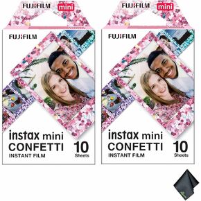 FUJIFILM INSTAX MINI Confetti Instant Film (20 Exposures) + Microfiber Cleaning Cloth