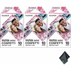 FUJIFILM INSTAX MINI Confetti Instant Film (30 Exposures) + Microfiber Cleaning Cloth