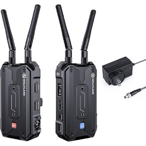 Hollyland Pyro H + DC Adapter Wireless HDMI Video Transmission System, Dual-Band 4K30/1080p60 1300ft Los Range 60ms Latency, Up to 4 Receiver, Smart Channel Scan