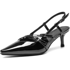 Cozivwaiy Slingback Kitten Heels for Women Pointed Toe Kitten Heel with Buckle Formal Elegant Business Shoes
