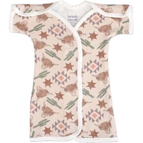 Boy's & Girl's Open-Shoulder Short-Sleeve Ultra Soft NICU Gown - NICU Friendly - Micro (1-2.5lbs)