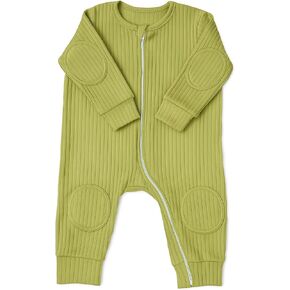 Premium Baby Romper Onesie - 100% Cotton, Double Zipper, Knee & Elbow Pads Extra Saftey with Peace of Mind