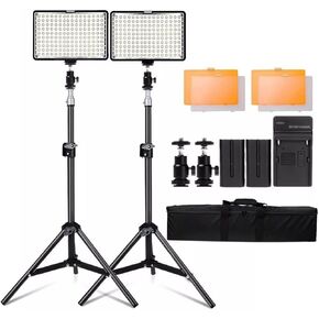 LED Video Light 2 in 1 Camer Camera Plans Lample Lampography Lighting مع مرشح بطارية ترايبود لتصوير الصور